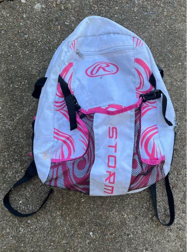 White Used Girls Small / Medium Rawlings Storm Backpacks & Bags Backpack