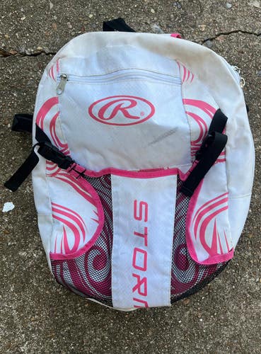 White Used Girls Small / Medium Rawlings Storm Backpacks & Bags Backpack