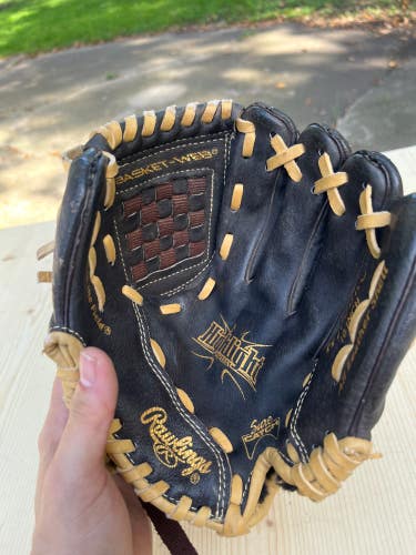 Brown Used Kid Pitch (9YO-13YO) Rawlings Highlight Series Right Hand Throw Infield Baseball Glove 10