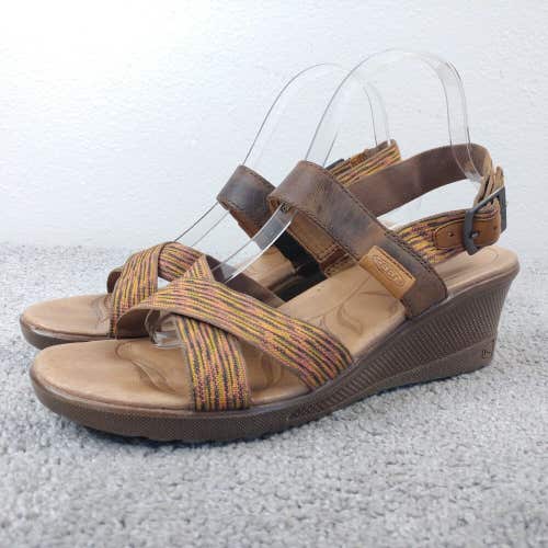 KEEN Skyline Wedge Sandals Womens 10 Comfort Shoes Ankle Strap Brown Slingback