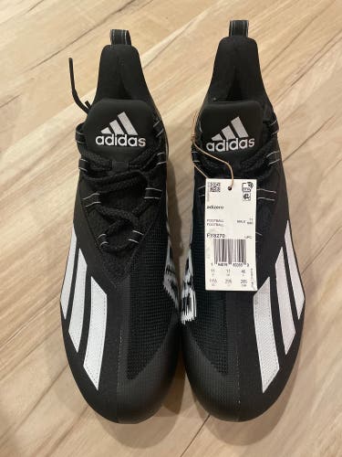 New Black Adizero 11.0 Cleats (Size 11.5 - FY8270)