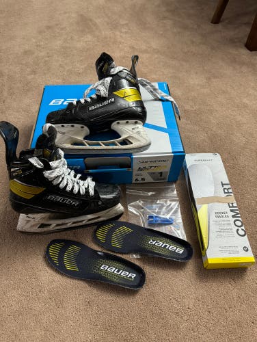 Used Senior Bauer Size 6.5 Supreme UltraSonic Hockey Skates