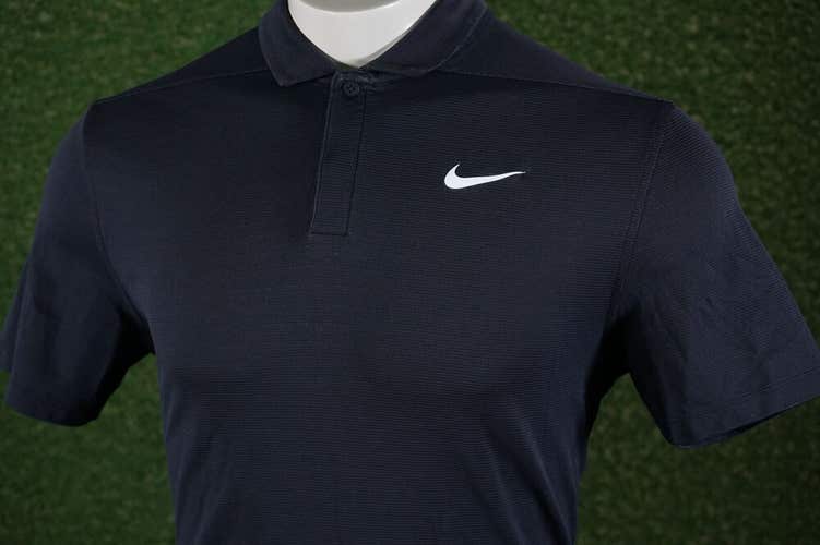 MEN’S MEDIUM NIKE AEROREACT GOLF POLO STRIPED BLACK, VGC ~ L@@K!!