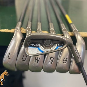 Used RH Ping G Max Black Dot Iron Set 6-Lob Wedge TFC 80 Graphite Senior Flex