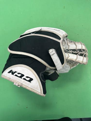 White Used Intermediate CCM Axis 1.9 Regular Goalie Glove