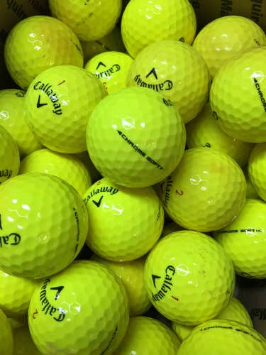 12 Yellow Callaway Chrome Soft Near Mint AAAA Used Golf Balls