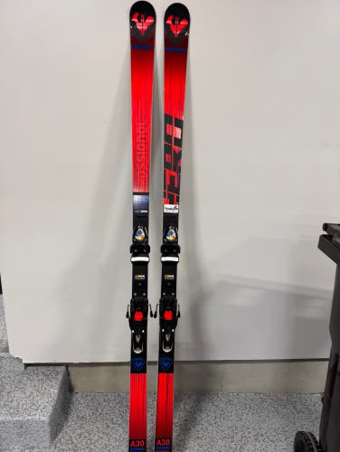 Used Rossignol 188 cm Racing Hero FIS GS Pro Skis With Bindings Max Din 15