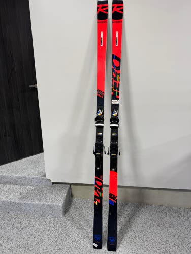 Used Rossignol 209 cm Racing Hero FIS SG Pro Skis With Bindings