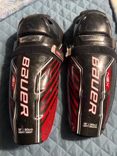 Used Bauer Nsx 12" Hockey Shin Guards