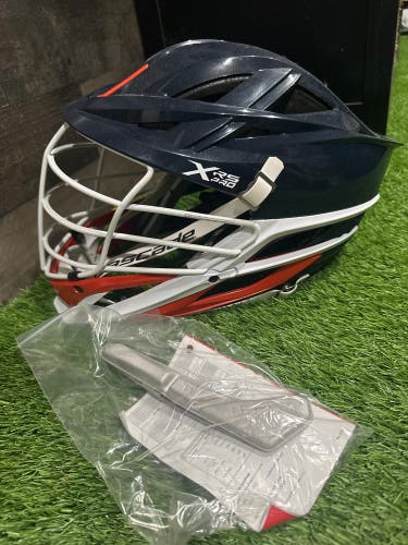 Blue and orange XRS Pro helmet
