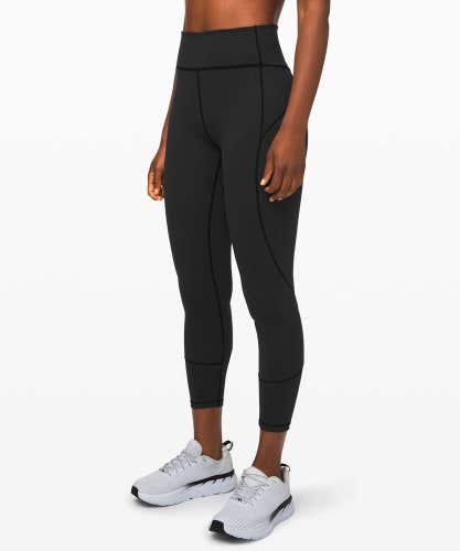 Lululemon In Movement Tight 25" *Everlux Black Active Leggings Women's Size: 8