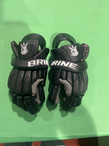 Black Used Goalie Brine King Elite Lacrosse Gloves Medium