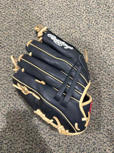 Black Used Rawlings R9 Right Hand Throw Pitcher's Baseball Glove 11.75"