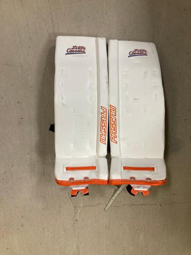 White Used Passau 32" Senior Goalie Leg Pads *CUSTOM*