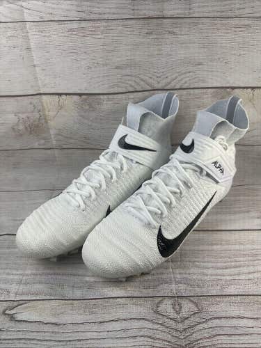 Nike Alpha Menace Elite 2 Men's 14 Football Cleats White/Black AO3374-101 NEW