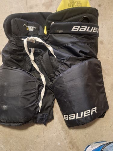 Black Used Junior Large Bauer Supreme S29 Hockey Pants