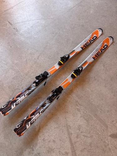 Used HEAD V 3.70 160cm Skis With Bindings