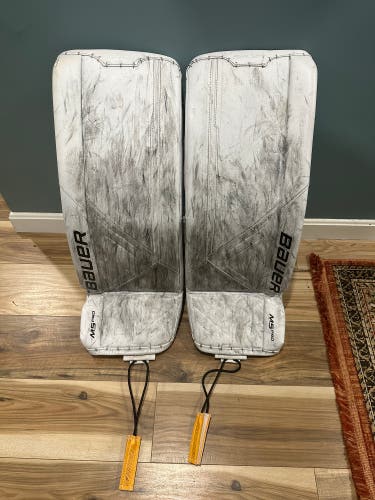 Used Bauer Supreme M5 Pro Goalie Leg Pads With ProLaces Attachment