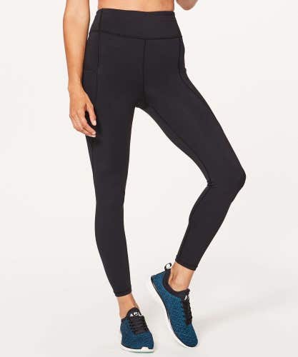 Lululemon Break Free Tight 25" Women's Size 2 Black Nulux Active Gym Run Yoga