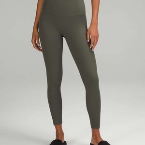 Lululemon Align Ribbed High-Rise Pant 25" Tight Army Green Size: 12 Active Yoga