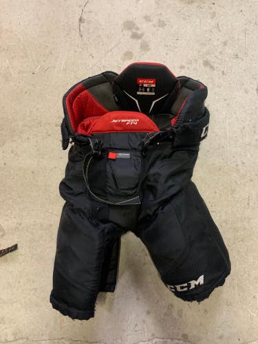 Black Used Junior Large CCM Jetspeed FT4 Hockey Pants