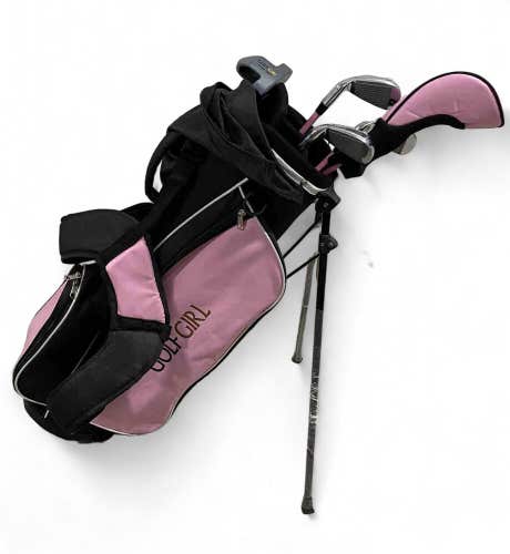 Junior Youth Golf Girl Pink set Clubs Irons, Bag for 58" tall Kids