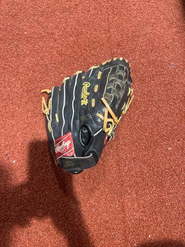 Black Used Kid Pitch (9YO-13YO) Rawlings The Mark of a Pro Right Hand Throw Outfield Baseball Glove