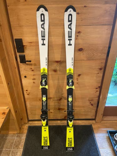 Used Unisex HEAD 156 cm Racing World Cup Rebels i.SL RD Skis With Bindings Max Din 11