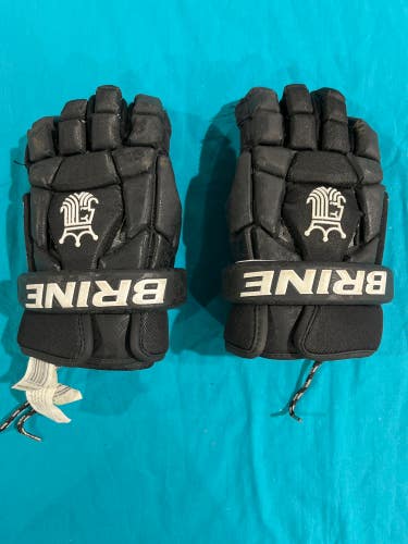 Black Used Brine Lacrosse Gloves 13"