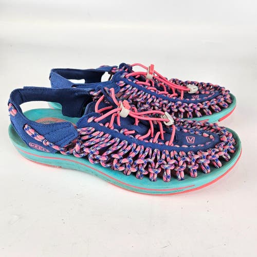 KEEN Uneek Sandals Women's Size: 8.5 Shoe Woven Bungee Cord Pink Blue