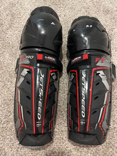 Used Senior CCM JetSpeed FT390 14" Shin Pads
