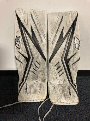 White Used 35" Senior Brian's OPTiK 2 Goalie Leg Pads