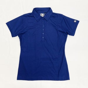 Ogio Short Sleeve Textured Polo Women's Medium Navy Blue Golf Top Button