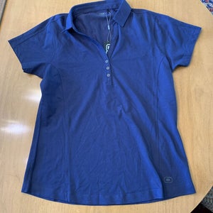 Ogio Short Sleeve Performance Polo Women's Medium Navy Blue Golf Top Button