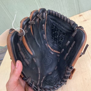 Black Used Kid Pitch (9YO-13YO) Rawlings Mark of a Pro Left Hand Throw Pitcher's Baseball Glove 11.5