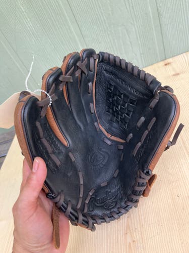 Black Used Kid Pitch (9YO-13YO) Rawlings Mark of a Pro Left Hand Throw Pitcher's Baseball Glove 11.5