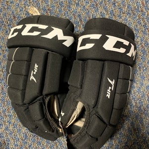 Black Used Senior CCM Tacks 4 Roll Gloves 15"