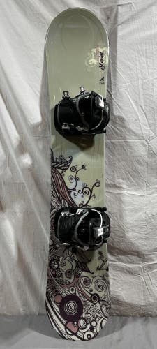 LAMAR Merlot 144cm Twin-Tip All-Mountain Snowboard Flow AMP 5 Bindings Medium