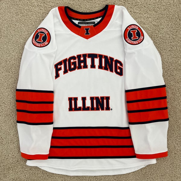 Illinois Fighting Illini White/Orange JOG Authentic Hockey Jersey