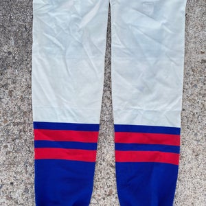 SP Edge Style Pro Stock Hockey Shin Pad Socks Wheat Blue & Red 80524