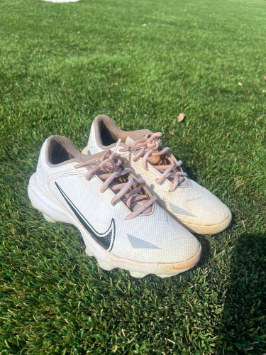 White Used Kid's Low Top Molded Cleats vapor