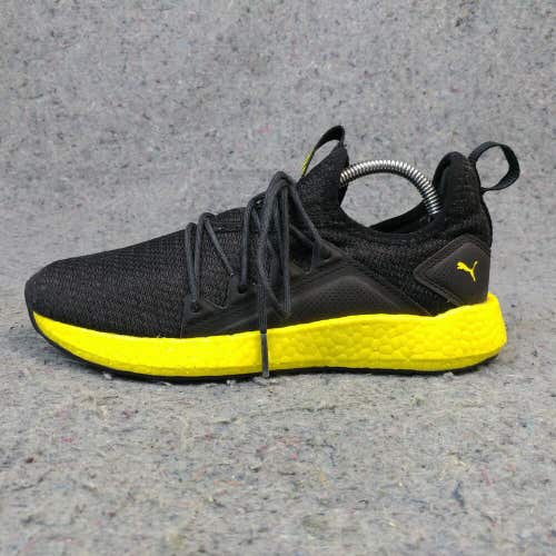 Puma NRGY Boys 5Y Running Shoes  Neko Knit Black Yellow Big Kids Sneakers