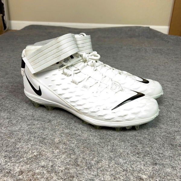 Nike Mens Football Cleats 14 White Black Shoe Lacrosse Force Savage Pro 2 High