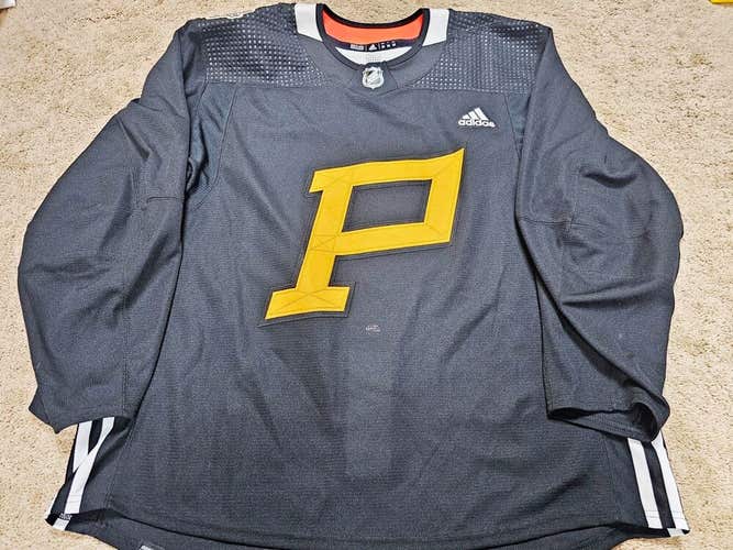 PITTSBURGH PENGUINS 2023 Winter Classic Black Practice Worn Used Jersey size 56