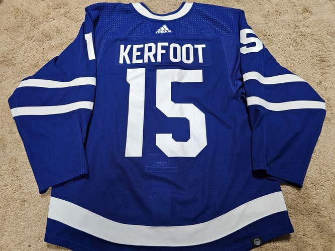 ALEX KERFOOT 21'22 Blue Toronto Maple Leafs Photomatched Game Worn Jersey COA