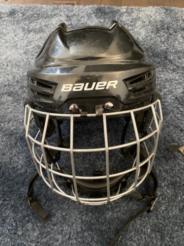 Used Bauer Hockey IMS5.0 Large Helmet Black With Extra Cage, Read Description.