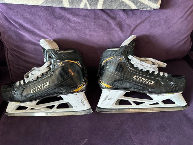 Senior Used Bauer Supreme 2S Pro Hockey Goalie Skates Regular Width Size 9