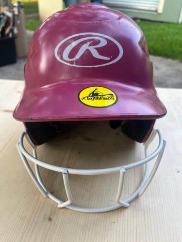 Used  6 1/2-7 1/2 Rawlings Batting Helmet Pink