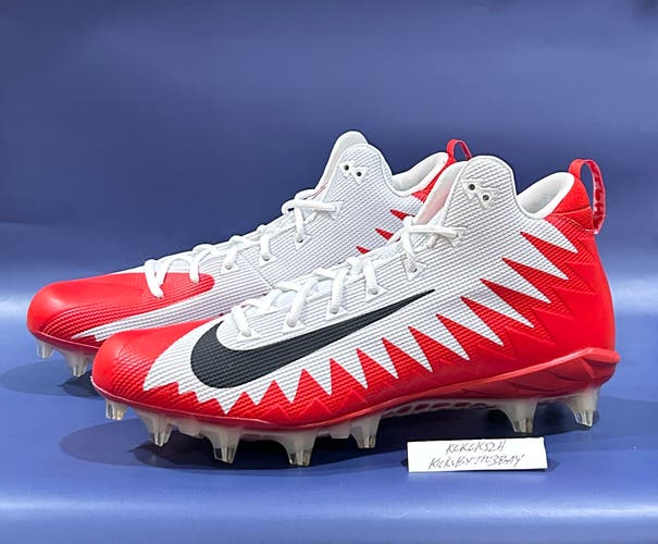 Nike Alpha Menace Pro Mid Football Cleats Red White Size 14 Mens 922813-109