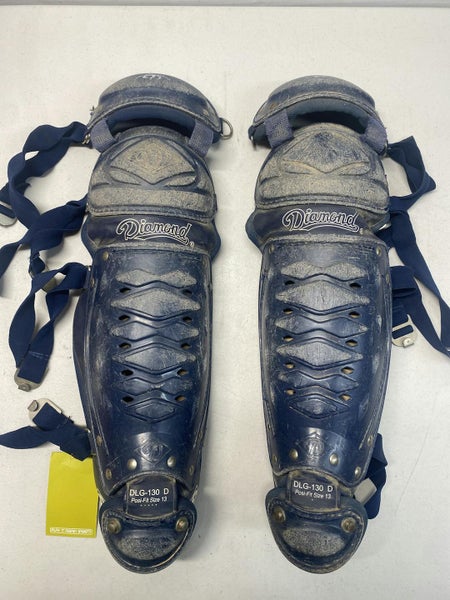 Used Diamond Dlg-130d Youth Navy Catcher's Shinguards